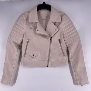 BLANKNYC PALE PINK VEGAN LEATHER MOTO JACKET - ONLY WORN TWICE